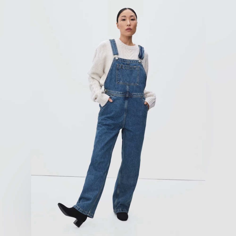 Everlane “The Denim Overalls” medium wash